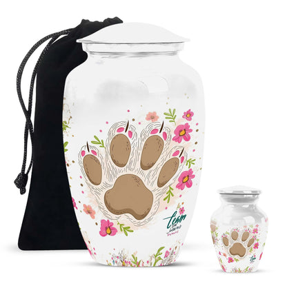 Classic 10-inch PAWS Urn, personalized cremation urn.