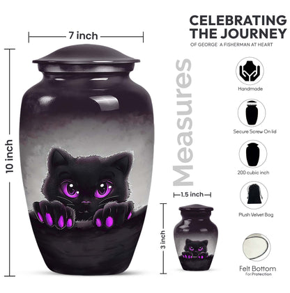 PAWS Urn, classic aluminum cremation urn for adult male ashes.