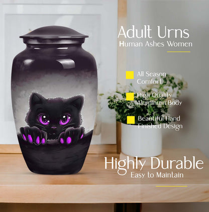 PAWS Urn, classic aluminum cremation urn for adult male ashes.