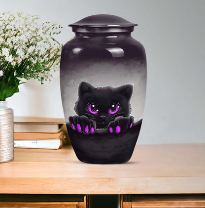 PAWS Urn, classic aluminum cremation urn for adult male ashes.