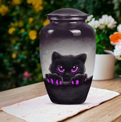 PAWS Urn, classic aluminum cremation urn for adult male ashes.
