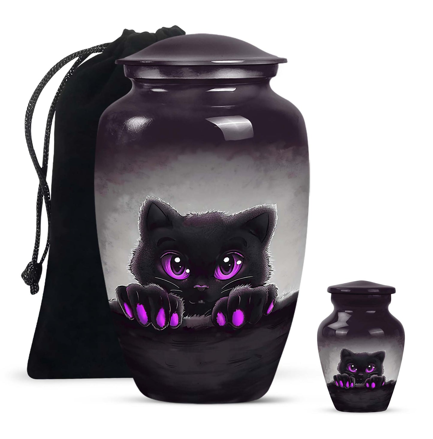 PAWS Urn, classic aluminum cremation urn for adult male ashes.
