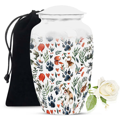 10-inch PAWS Urn, classic aluminium memorial urn 