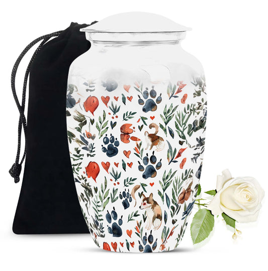 10-inch PAWS Urn, classic aluminium memorial urn 