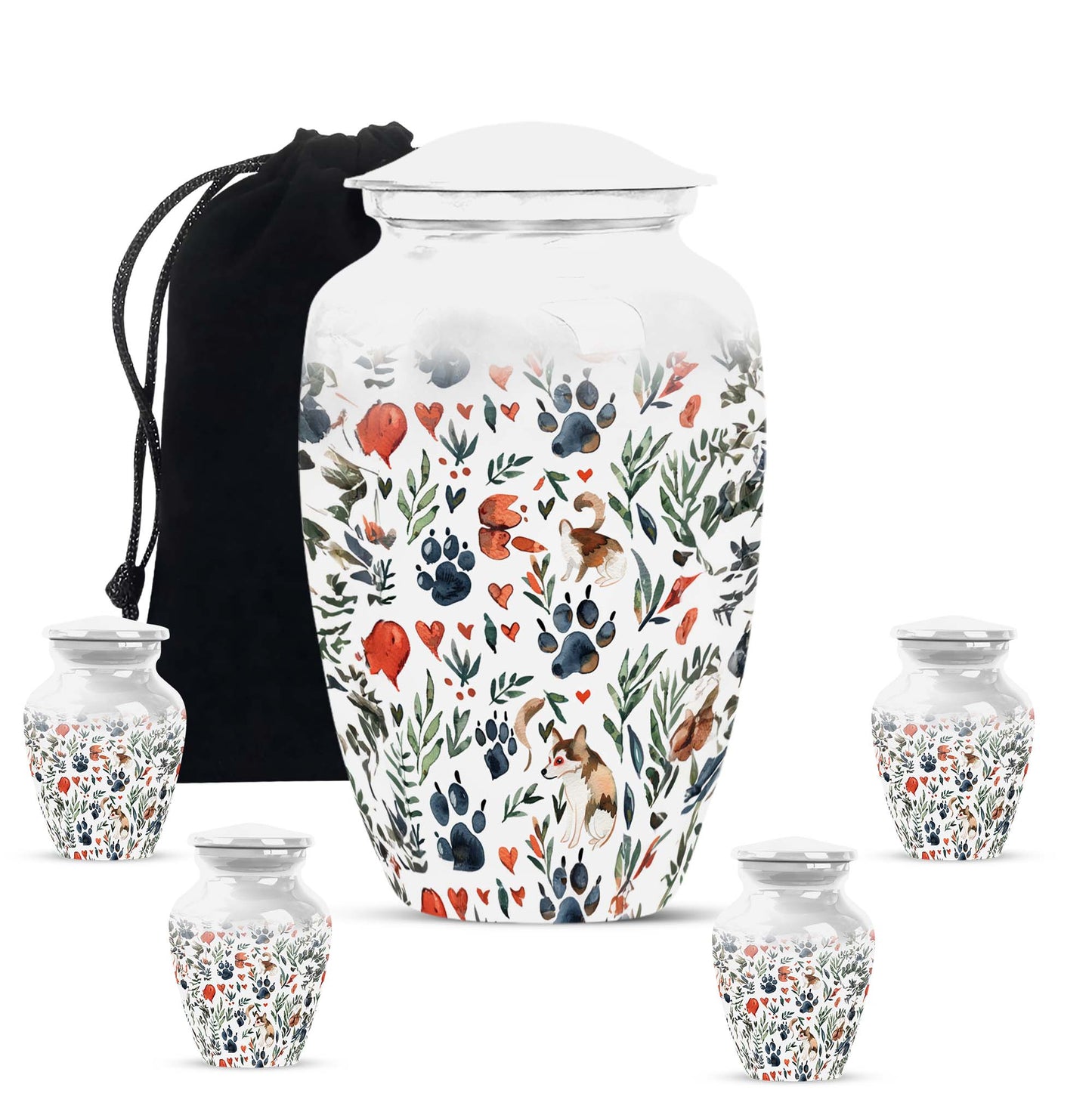 10-inch PAWS Urn, classic aluminium memorial urn 