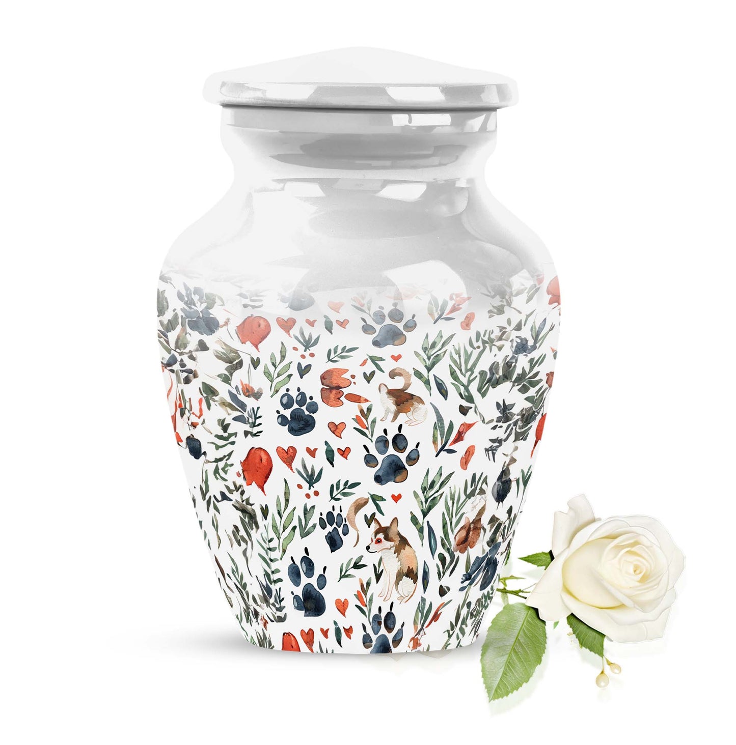 10-inch PAWS Urn, classic aluminium memorial urn 