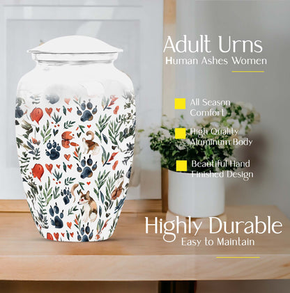 10-inch PAWS Urn, classic aluminium memorial urn 