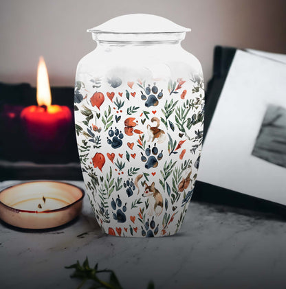 10-inch PAWS Urn, classic aluminium memorial urn 