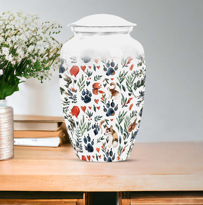10-inch PAWS Urn, classic aluminium memorial urn 
