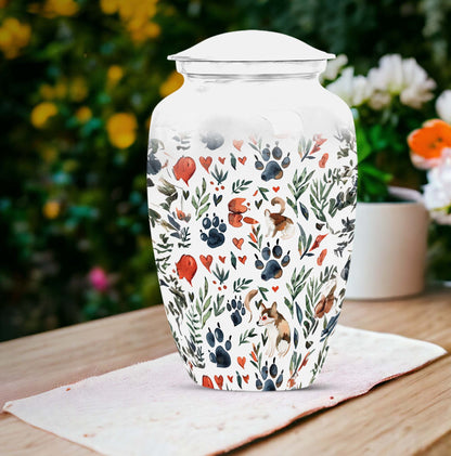 10-inch PAWS Urn, classic aluminium memorial urn 