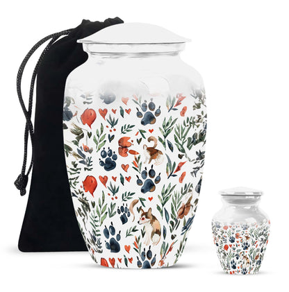 10-inch PAWS Urn, classic aluminium memorial urn 