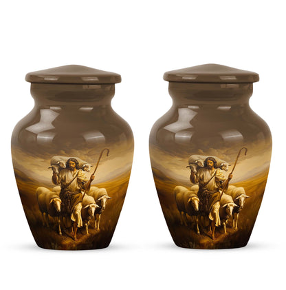 Shepherd large memorial urn made from aluminium.