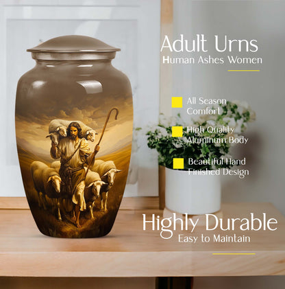 Shepherd large memorial urn made from aluminium.