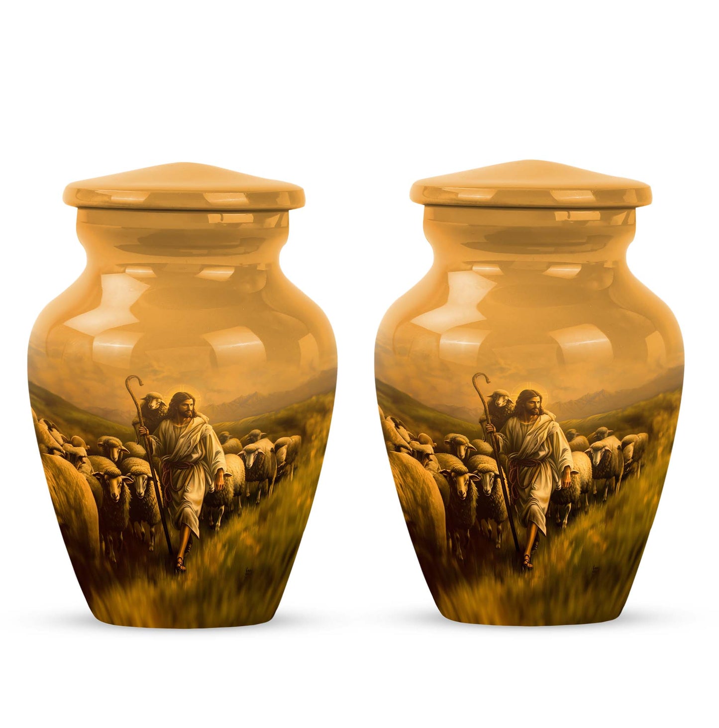 Classic Shepherd Urn, 10-inch memorial urn for ashes
