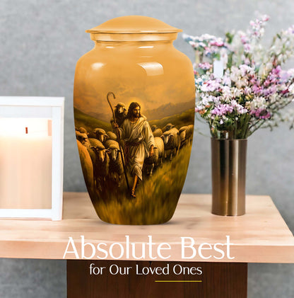 Classic Shepherd Urn, 10-inch memorial urn for ashes