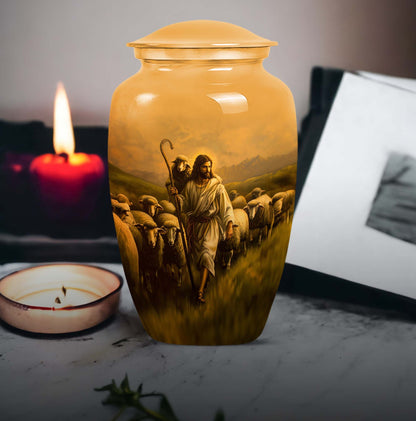 Classic Shepherd Urn, 10-inch memorial urn for ashes