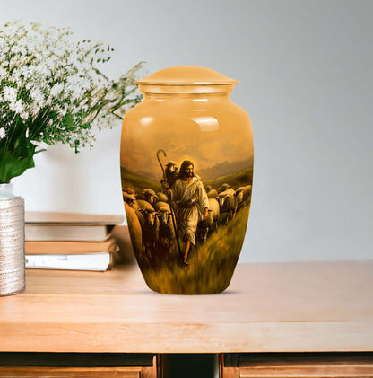 Classic Shepherd Urn, 10-inch memorial urn for ashes