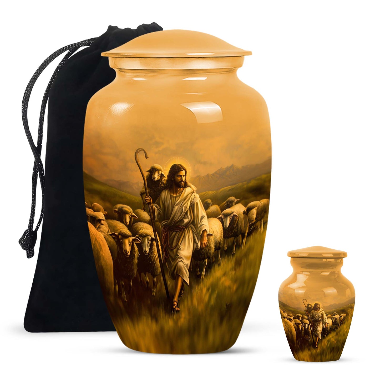 Classic Shepherd Urn, 10-inch memorial urn for ashes
