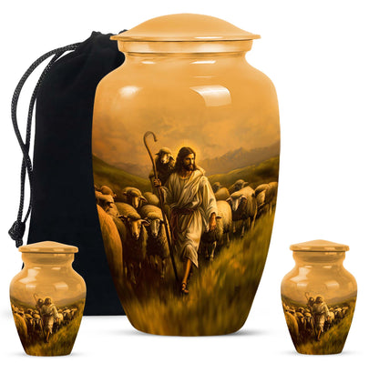 Classic Shepherd Urn, 10-inch memorial urn for ashes