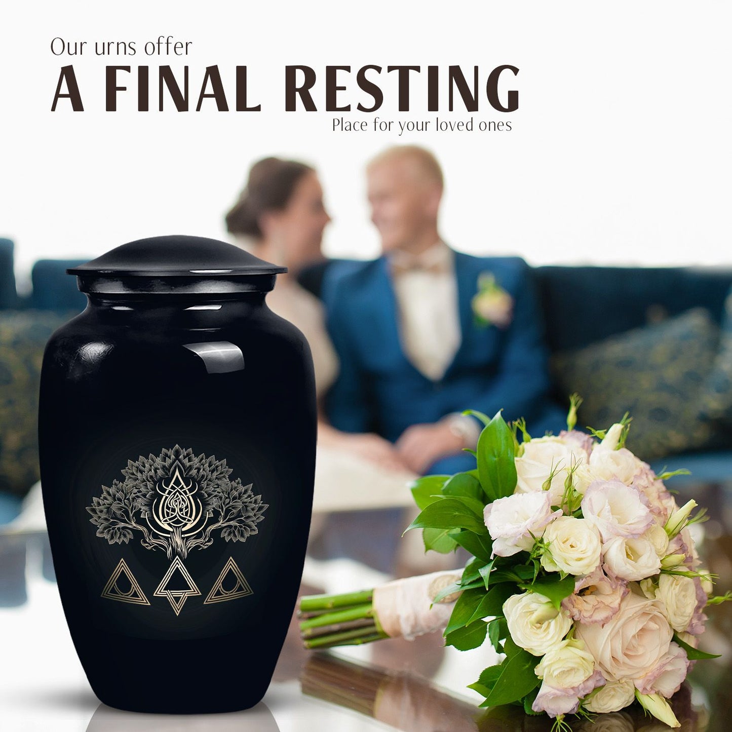 10 inch catholic urn, funeral decorative classic urn