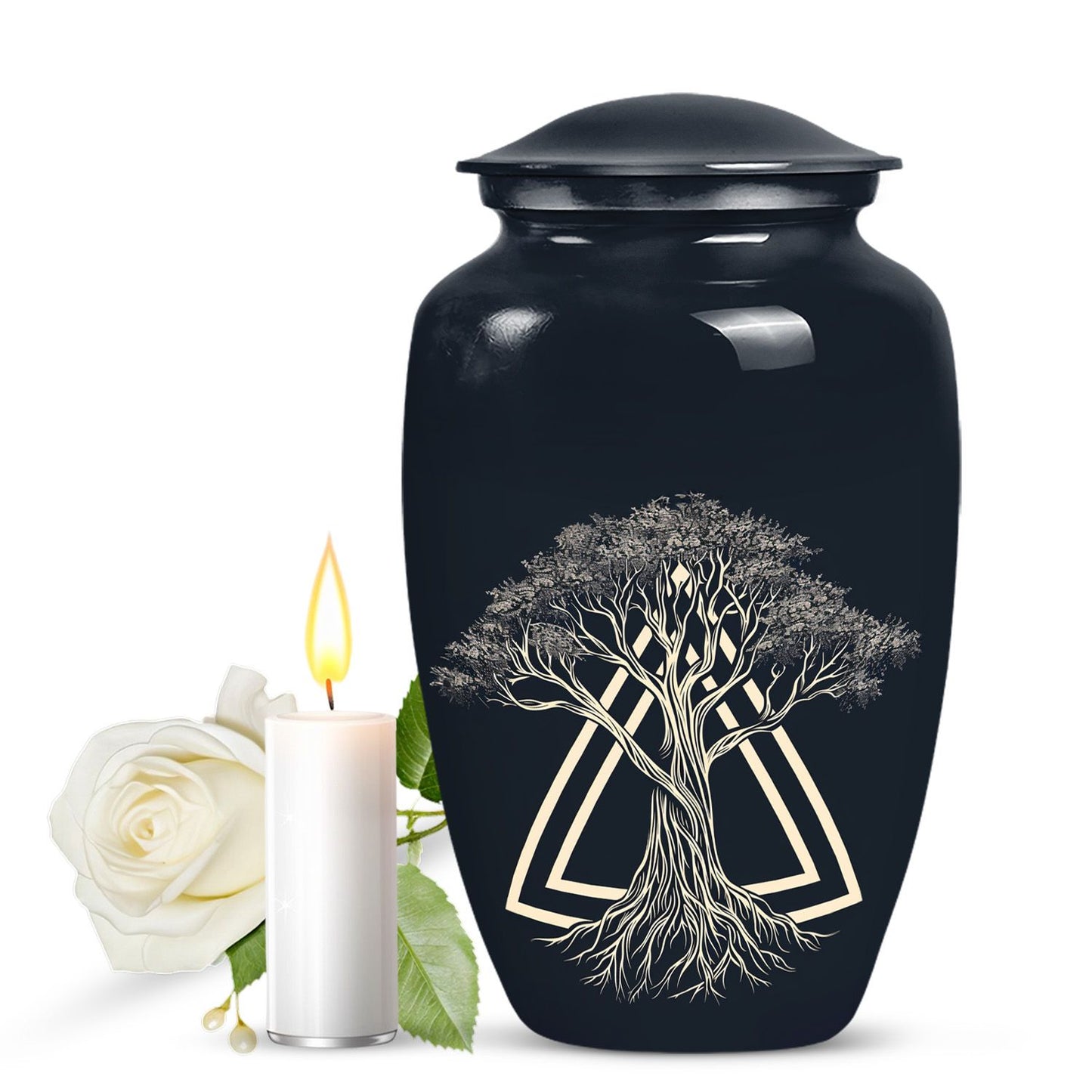 Classic aluminium catholic urn.