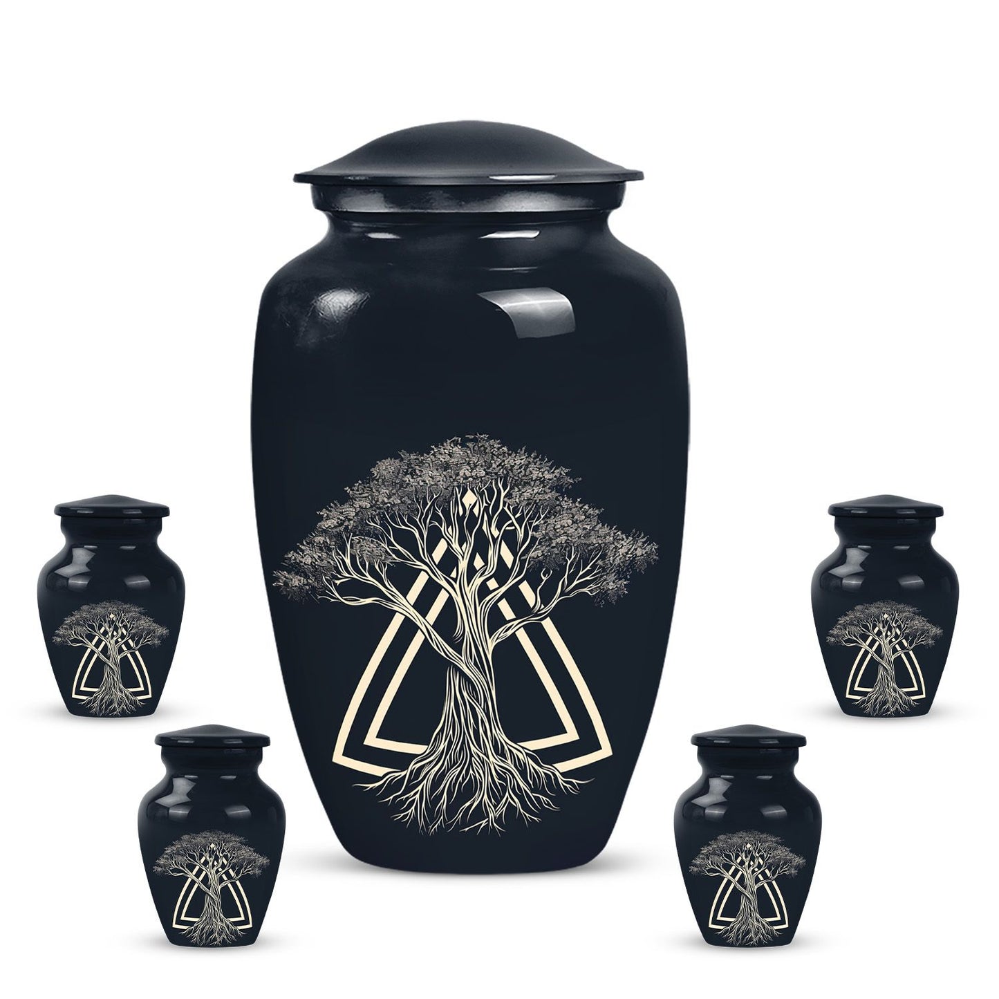 Classic aluminium catholic urn.