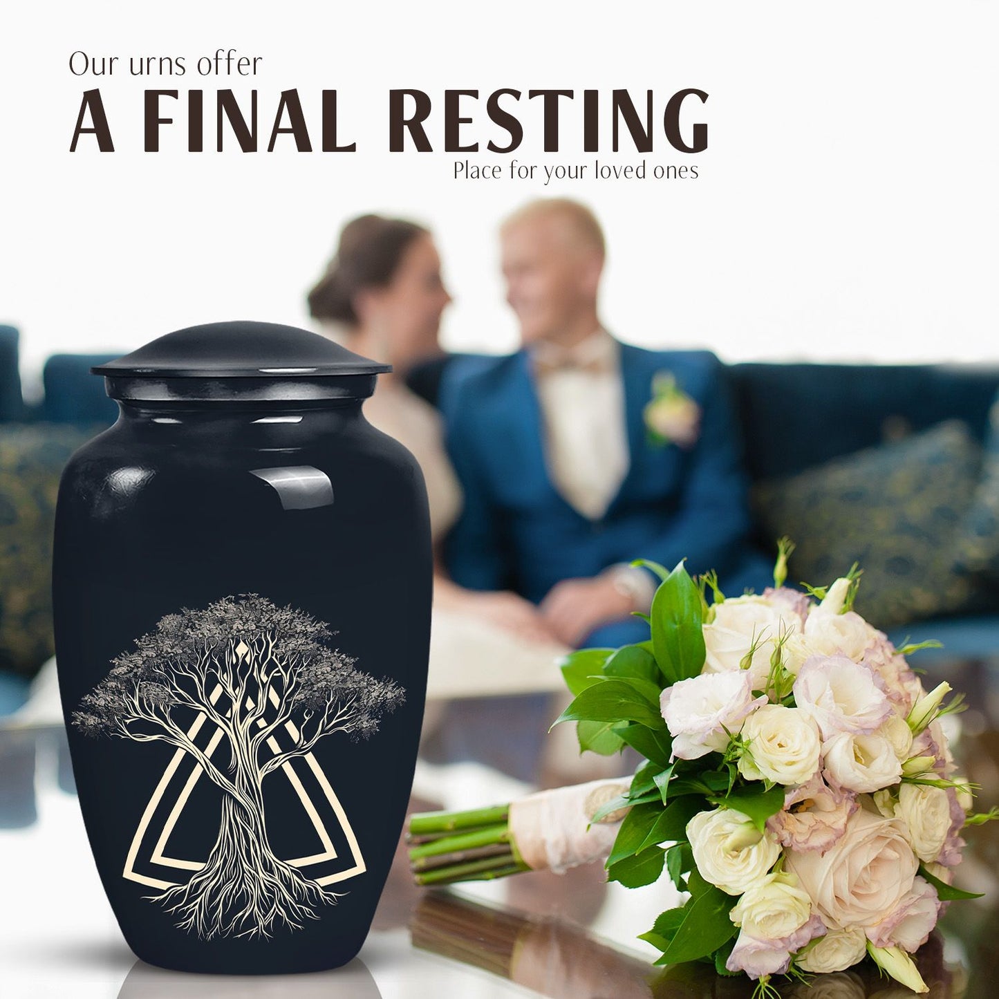 Classic aluminium catholic urn.