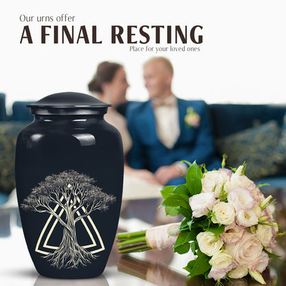 Classic aluminium catholic urn.