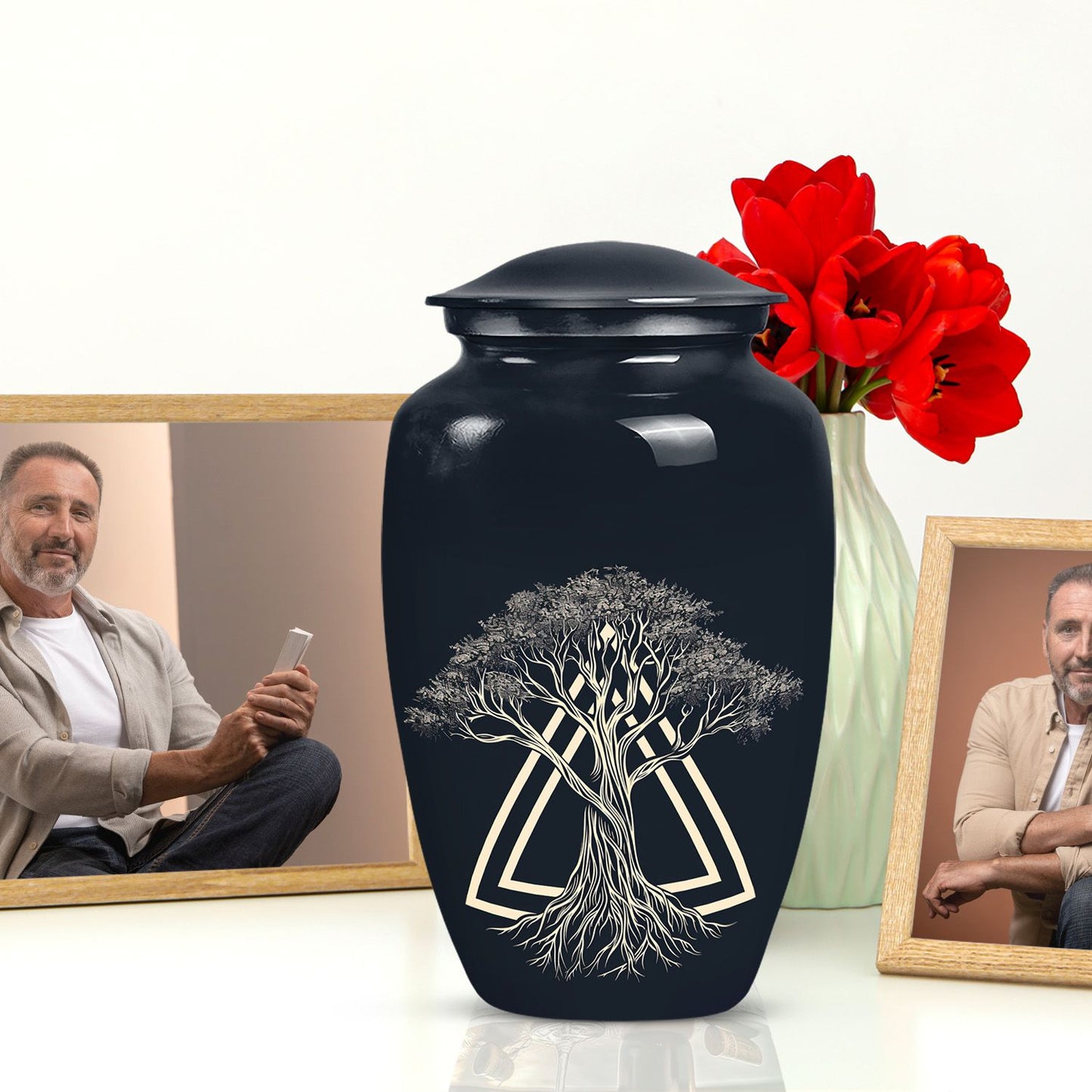Classic aluminium catholic urn.