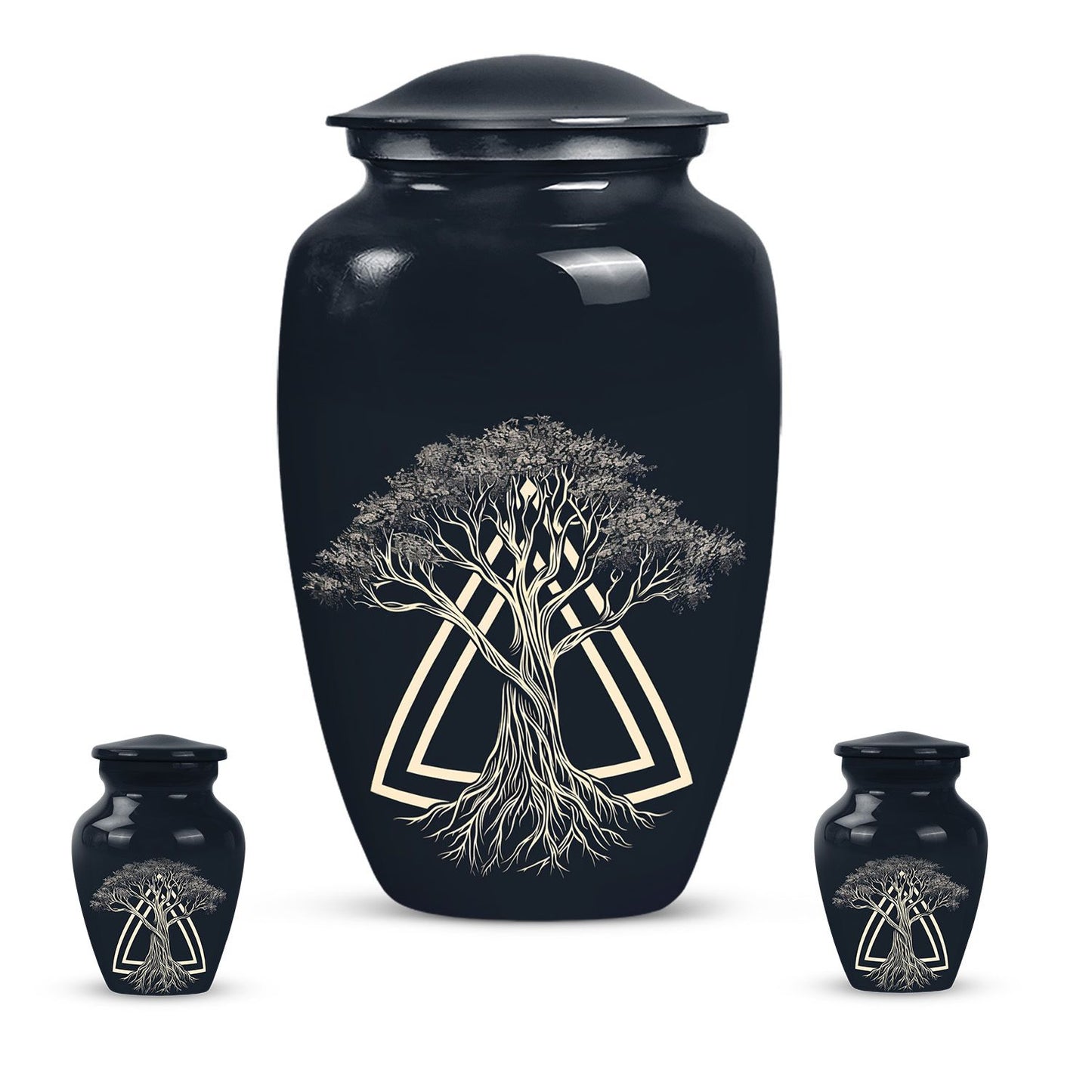 Classic aluminium catholic urn.