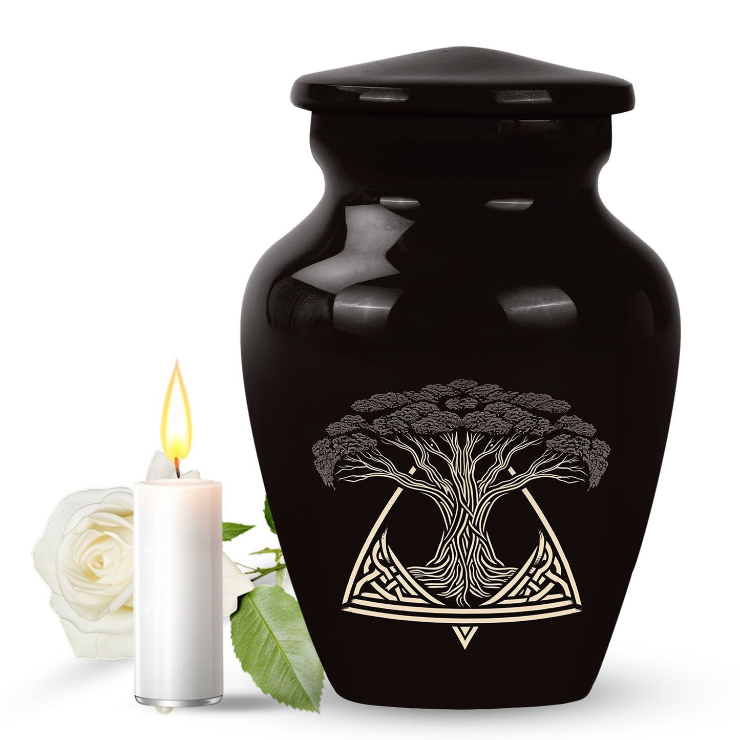 10-inch classic catholic cremation urn for human ashes, 