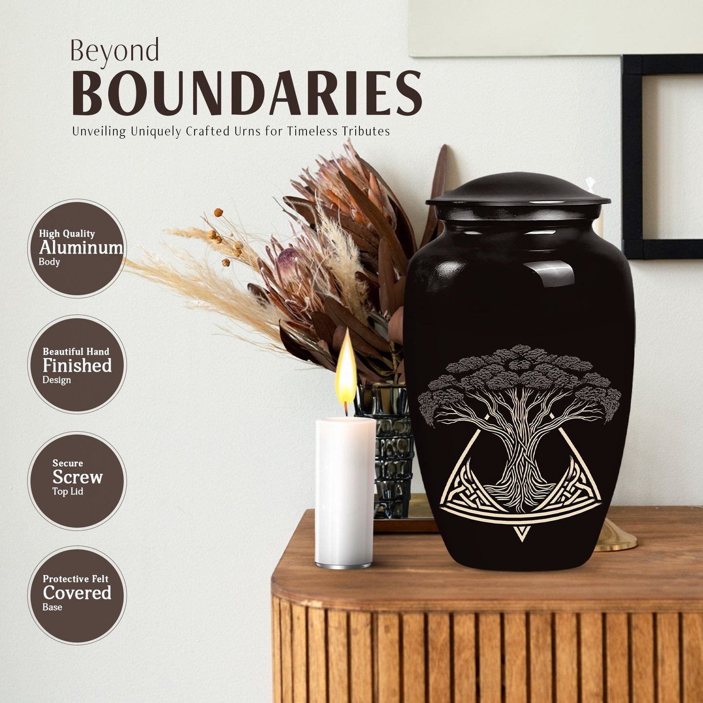 10-inch classic catholic cremation urn for human ashes, 