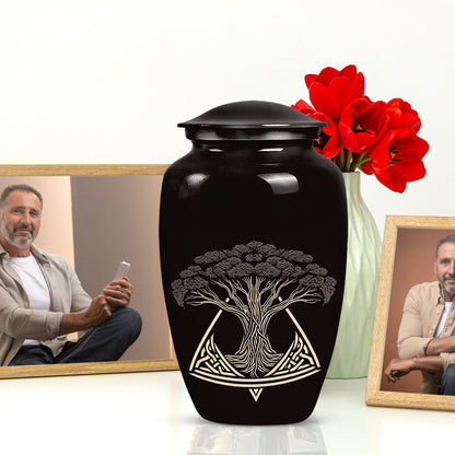 10-inch classic catholic cremation urn for human ashes, 