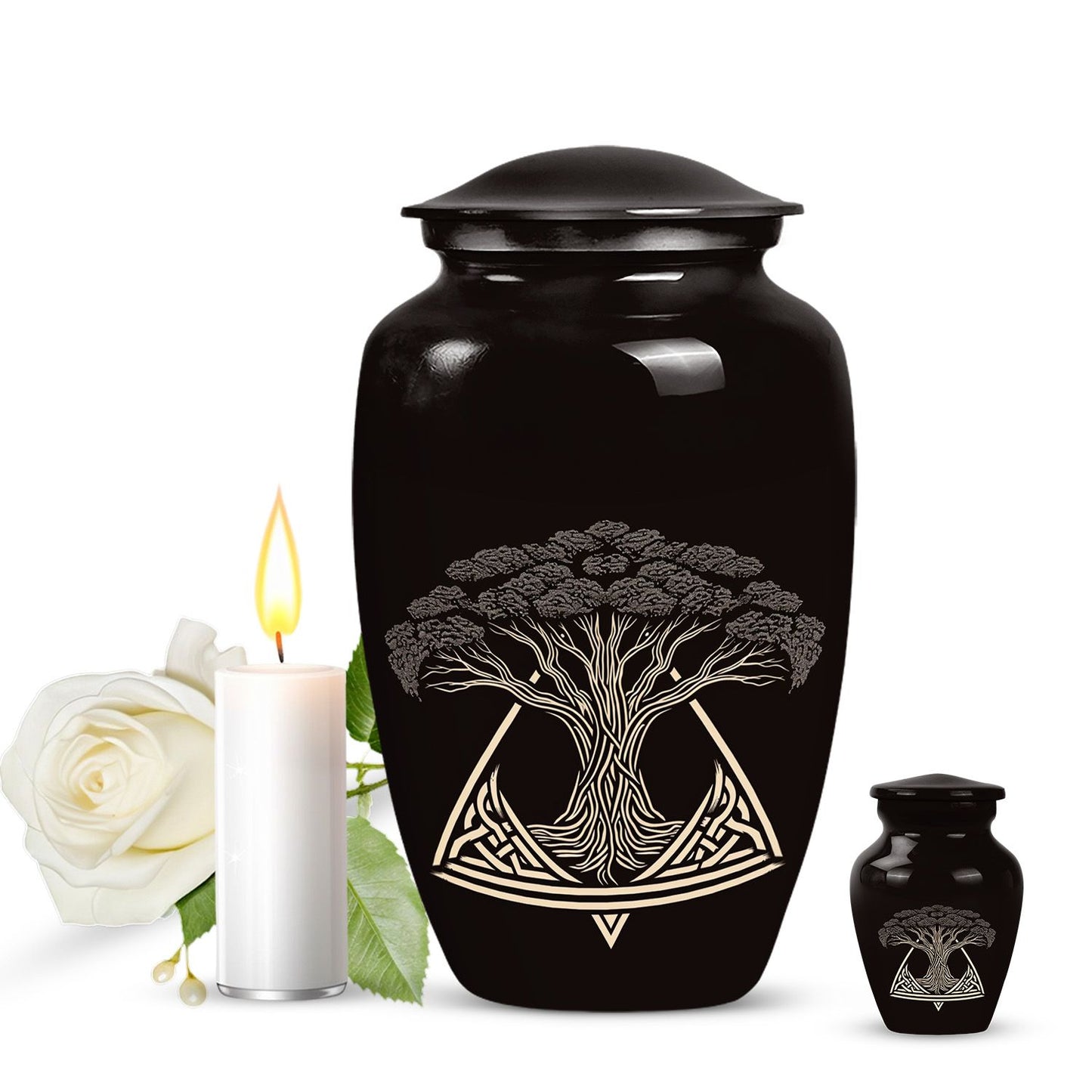 10-inch classic catholic cremation urn for human ashes, 