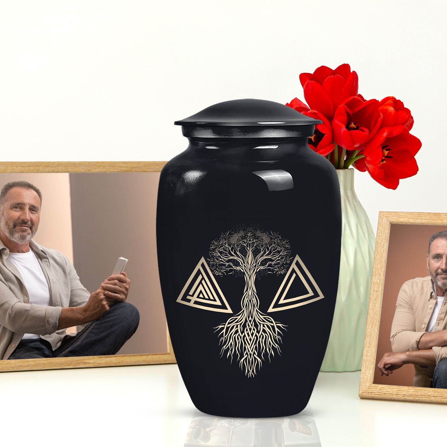 catholic funeral urn for adult human ashes