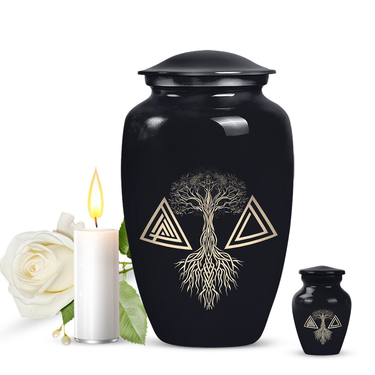 catholic funeral urn for adult human ashes