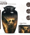 abstract-themed catholic urn for adult ashes