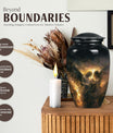 abstract-themed catholic urn for adult ashes