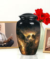 abstract-themed catholic urn for adult ashes