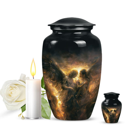 abstract-themed catholic urn for adult ashes