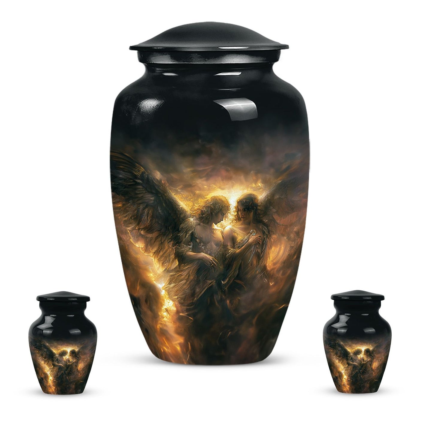 abstract-themed catholic urn for adult ashes