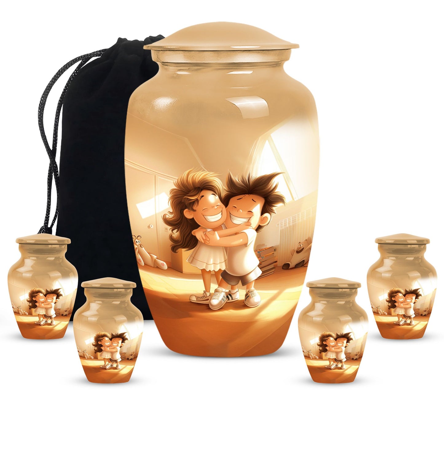 brother and sister urn for cremation ashes.