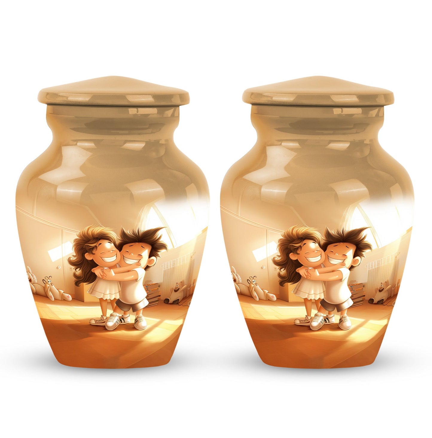 brother and sister urn for cremation ashes.