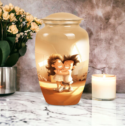 brother and sister urn for cremation ashes.