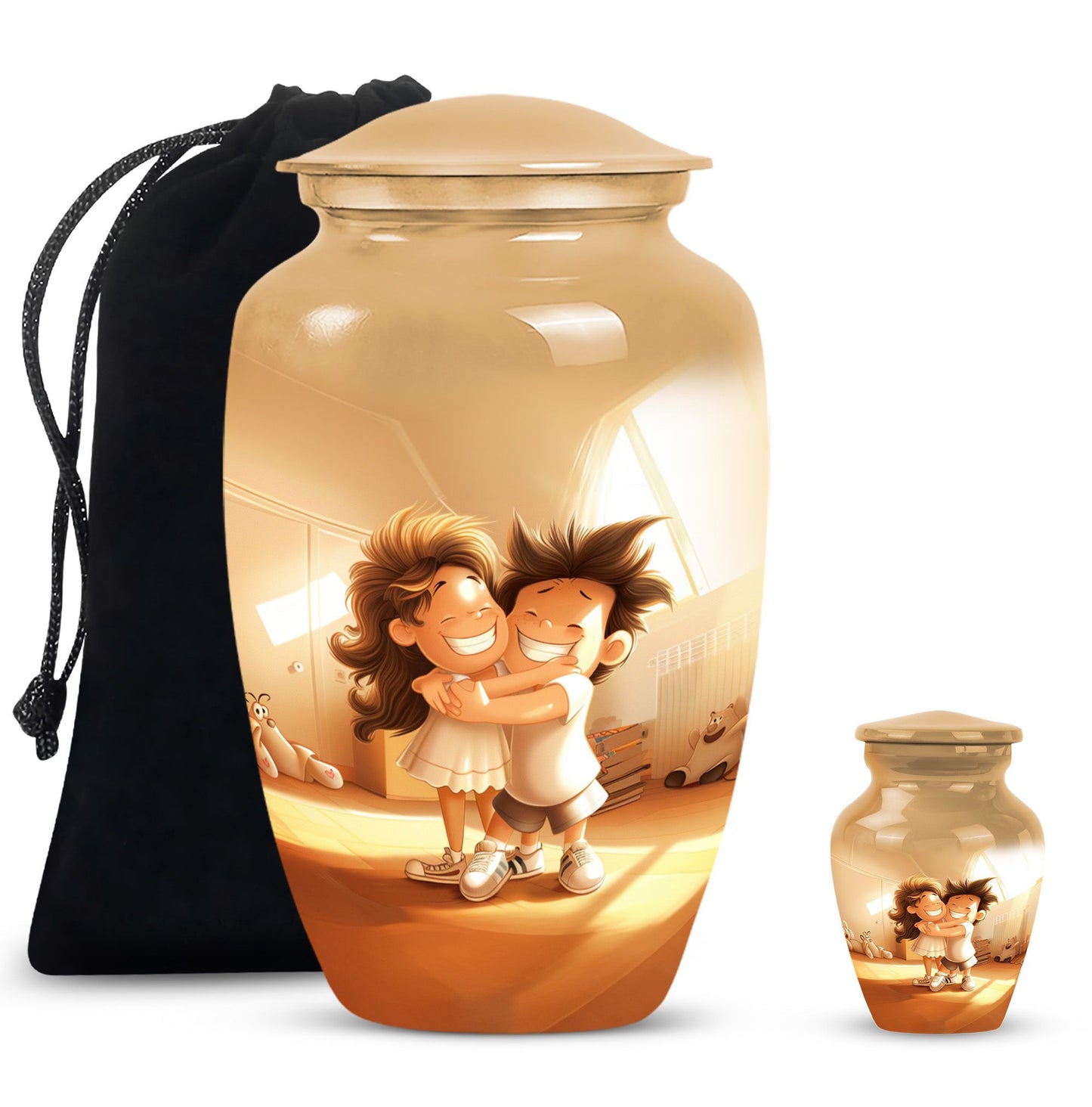brother and sister urn for cremation ashes.