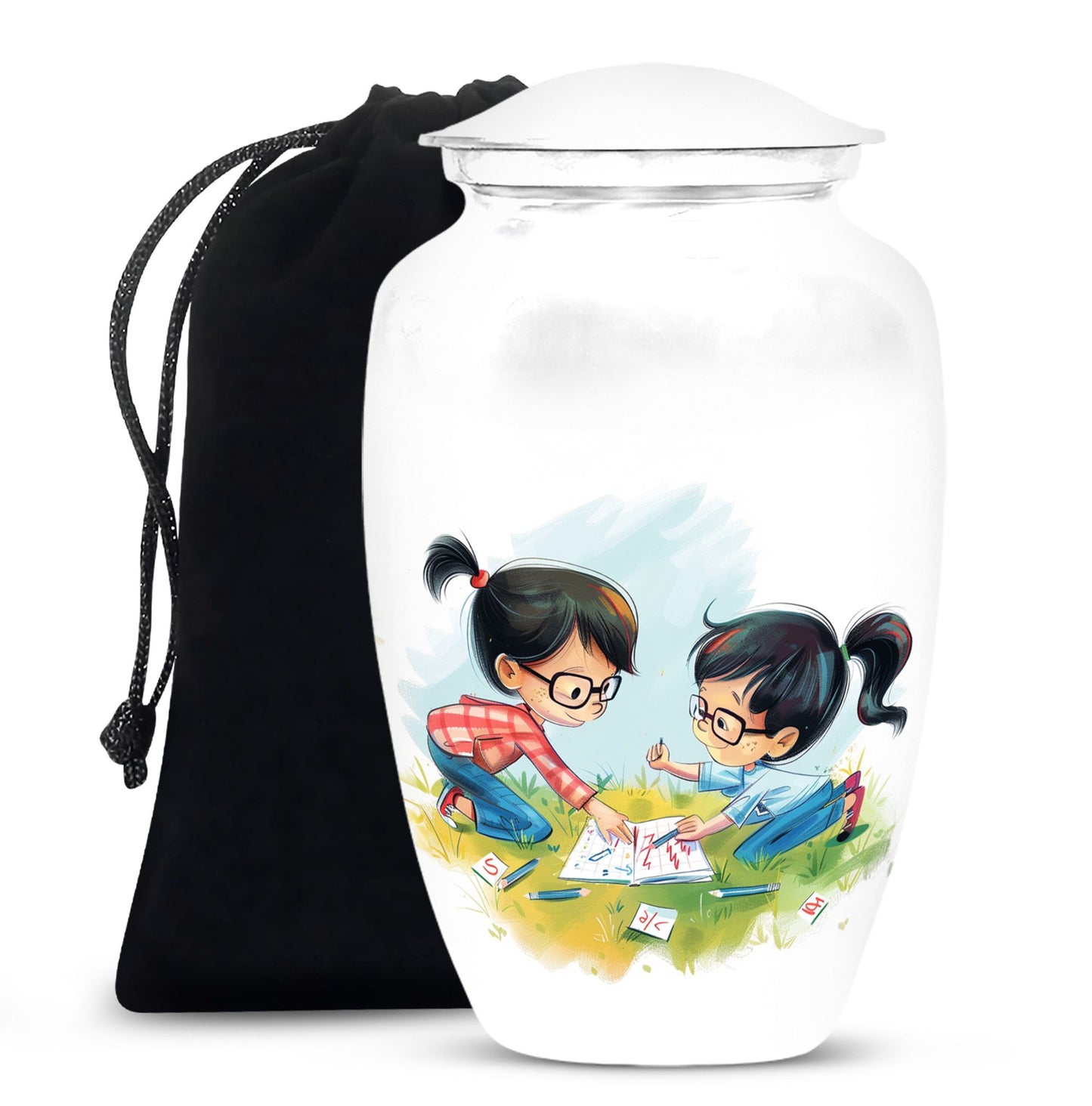 Classic 10-inch brother and sister memorial urn