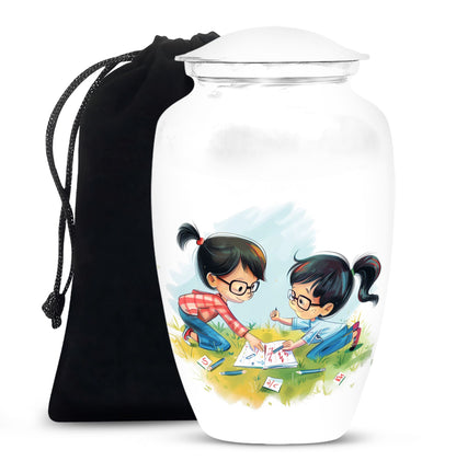 Classic 10-inch brother and sister memorial urn