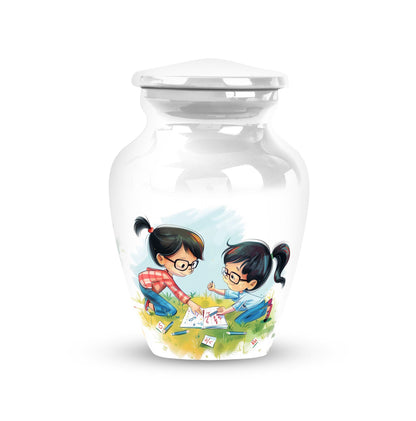 Classic 10-inch brother and sister memorial urn
