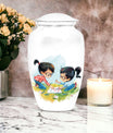 Classic 10-inch brother and sister memorial urn