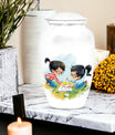 Classic 10-inch brother and sister memorial urn